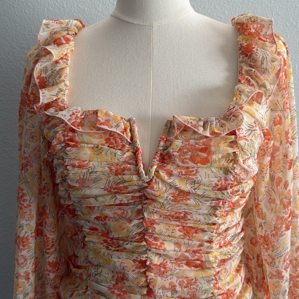 Free People Mabel Printed Blouse Size XS - Picture 4 of 8